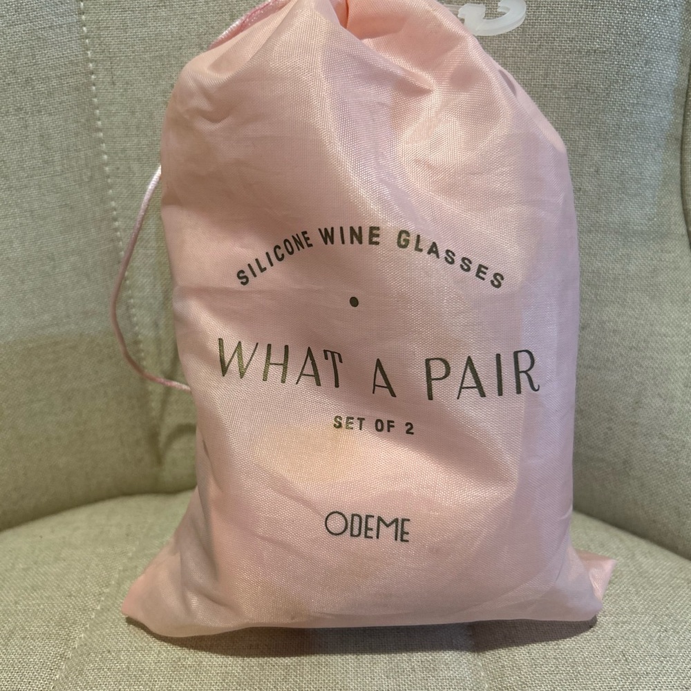 Odeme Blush Silicone Wine Glasses Duo